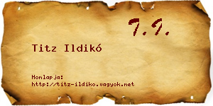 Titz Ildikó névjegykártya